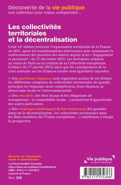 Les collectivités territoriales et la décentralisation