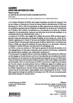 Le centre de hautes études administratives 1947-1963