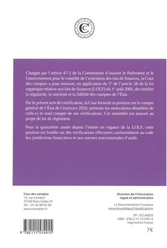 Certification des comptes de l'Etat - Exercice 2020