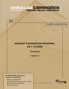 Adjoint d'animation principal de 2e classe 2021: Concours et examens