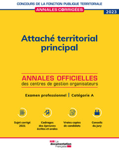 Attaché territorial principal 2023: Examen professionnel. Catégorie A