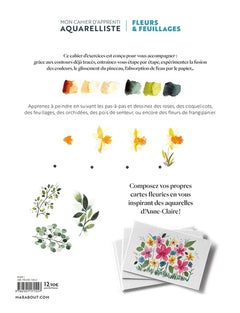 Fleurs & feuillages à l'aquarelle