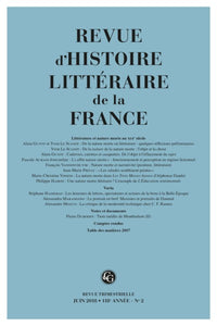Revue d'Histoire littéraire de la France