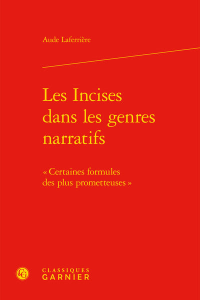 Les Incises dans les genres narratifs