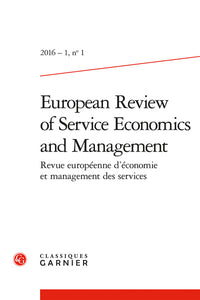 European Review of Service Economics and Management / Revue européenne d'économie et management des services