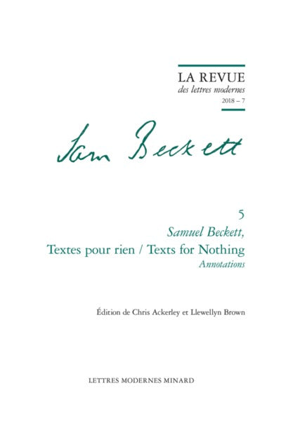 Textes pour rien / Texts for Nothing