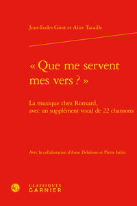 Que me servent mes vers ?