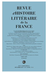 Revue d'histoire littéraire de la France