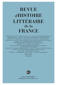 Revue d'Histoire littéraire de la France