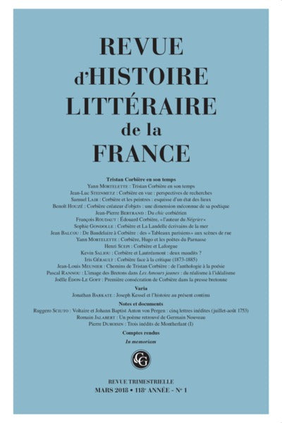 Revue d'Histoire littéraire de la France