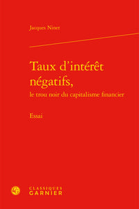 Taux d'intérêt négatifs