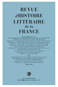 Revue d'Histoire littéraire de la France