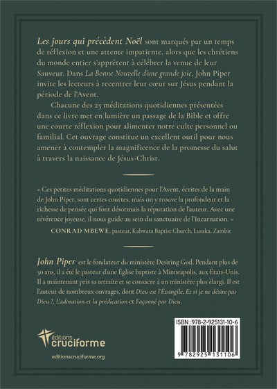 La Bonne Nouvelle d'une grande joie: 25 méditations quotidiennes pour l'Avent