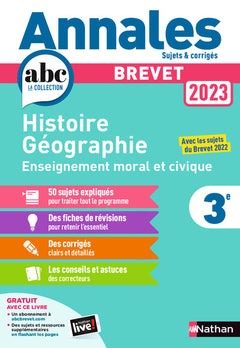 Annales ABC du Brevet 2023 - Histoire-Géographie-EMC 3e