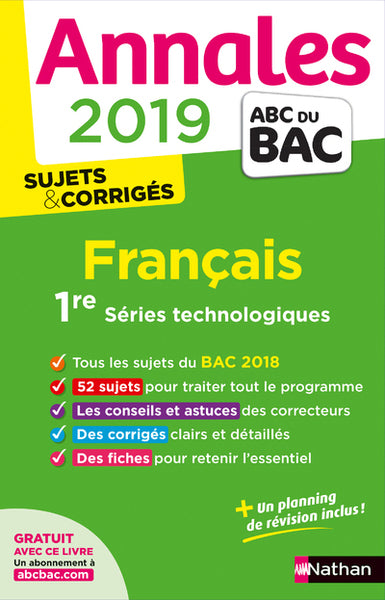 Annales ABC du Bac 2019 - Français 1re STMG