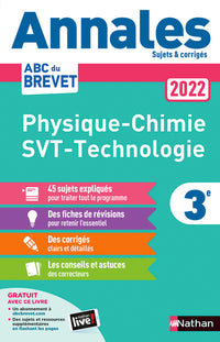 Annales ABC du Brevet 2022 - Physique-Chimie - SVT - Technologie 3e