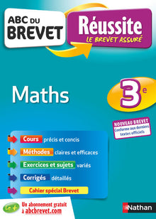 maths 3e - abc du brevet réussite - brevet 2022 - cours, méthode, exercices