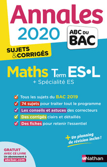 Annales ABC du Bac 2020 Maths Term ES-L - corrigé