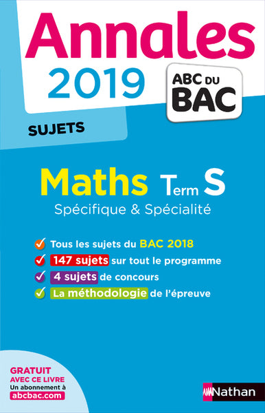 Annales ABC du Bac 2019 - Maths Term S Spé&Spé - Sujets non corrigés