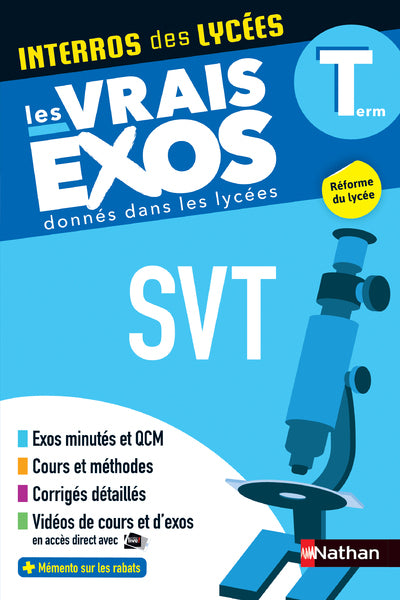SVT (Sciences de la vie et de la Terre) Terminale - Interros des lycées Tle - Les vrais exos du BAC