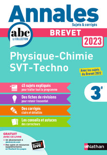 Annales ABC du Brevet 2023 - Physique-Chimie - SVT - Technologie 3e
