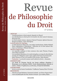 Revue de Philosophie du Droit 2/2024