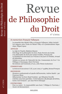 Revue de Philosophie du Droit n° 1