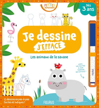 Je dessine, j'efface – Les animaux de la savane (Petites Pousses)
