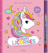Mon carnet passion   Coloriages licornes