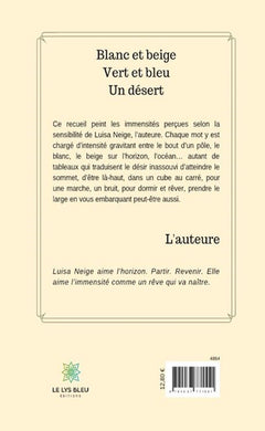 Blanc et beige Vert et bleu Un désert