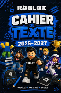 Cahier de Texte 2026-2027 Roblox Organisateur scolaire ludique pour noter les devoirs, les leçons