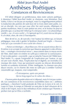 Anthèses poétiques - I - Constances et Reviviscences