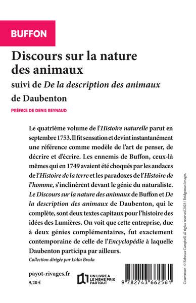 Discours sur la nature des animaux