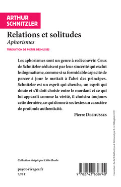 Relations et solitudes / aphorismes
