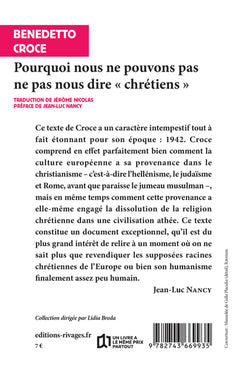 Pourquoi nous ne pouvons pas ne pas nous dire chrétiens