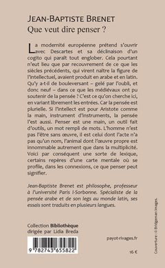 Que veut dire penser ?