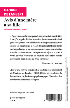 Avis d'une mère à sa fille