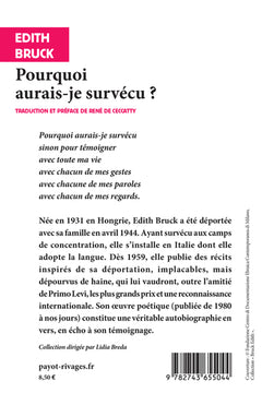 Pourquoi aurais-je survécu?