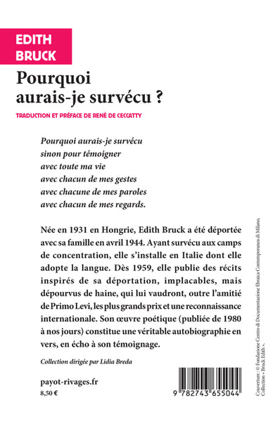 Pourquoi aurais-je survécu?