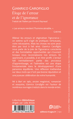 Eloge de l'erreur et de l'ignorance