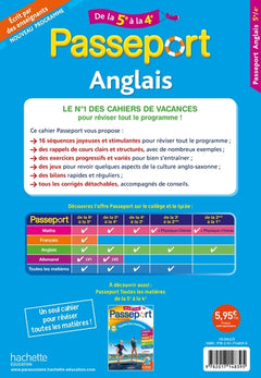Passeport - Anglais - De la 5e à la 4e - Cahier de vacances 2024