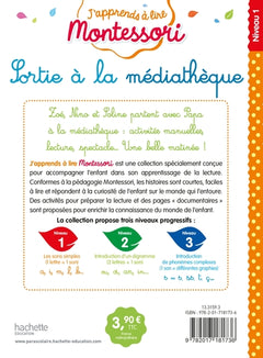 Sortie à la médiathèque, niveau 1 - J'apprends à lire Montessori
