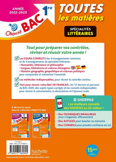 Objectif Bac 2023 - 1re Spécialités littéraires Toutes les matières