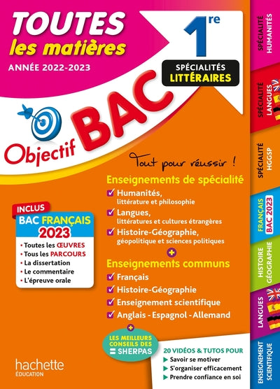 Objectif Bac 2023 - 1re Spécialités littéraires Toutes les matières