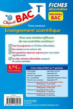 Objectif BAC Fiches détachables Enseignement scientifique Terminale