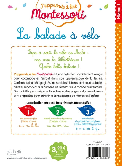 La balade à vélo, niveau 1 - J'apprends à lire Montessori