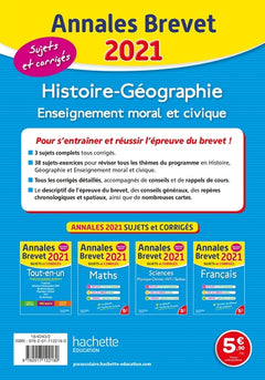 Annales Brevet 2021 Histoire-Géographie-EMC