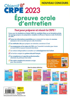 Objectif CRPE 2023 - Réussir l'épreuve orale d'entretien