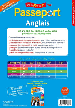 Passeport - Anglais - De la 6e à la 5e - Cahier de vacances 2025