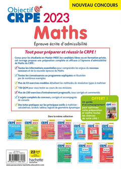 Objectif CRPE 2023 - Maths - épreuve écrite d'admissibilité